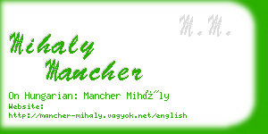 mihaly mancher business card